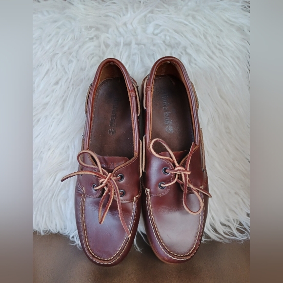 TIMBERLAND MEN'S CLASSIC LEATHER BOAT SHOES SZ: 8.5 - Picture 5 of 7